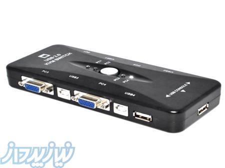 سوییچ کی وی ام 4 پورت USB2 دستی مدل KVM41UA به همراه 4 کابل kvm 